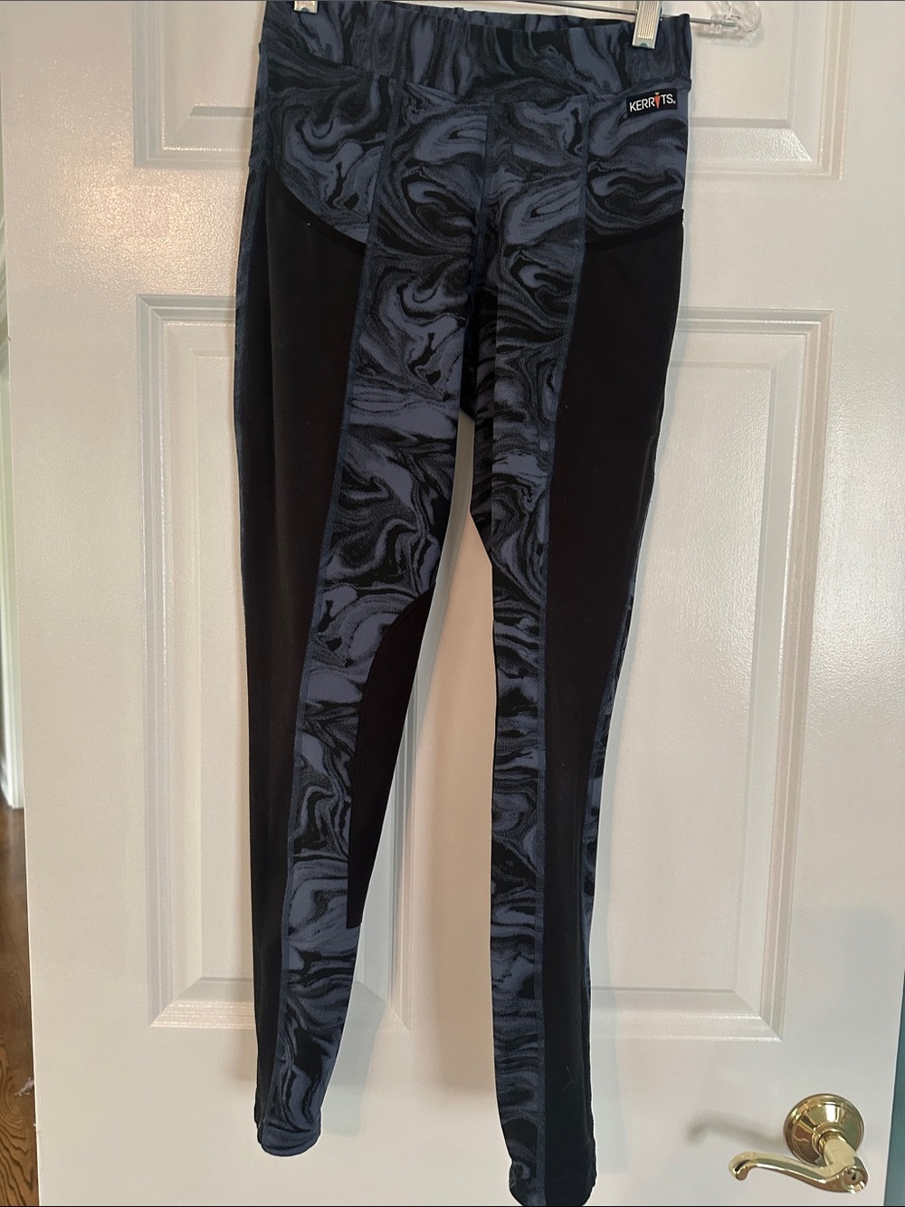 Kerrits Black & Navy Marble Panel Leggings